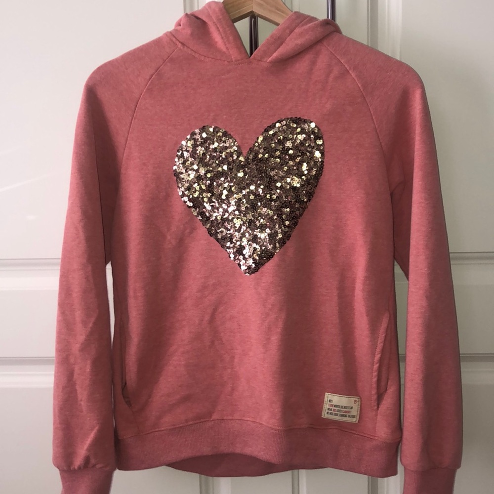 Zara sequin heart hoodie